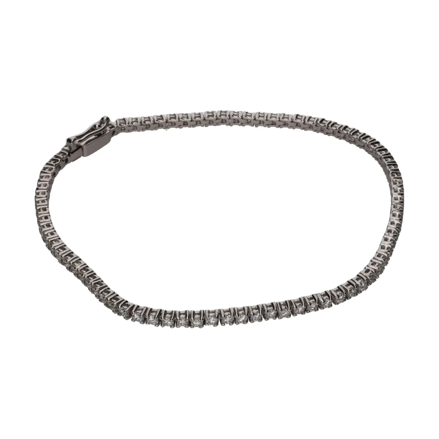 PULSERAS Pulsera riviere en oro blanco con brillantes.