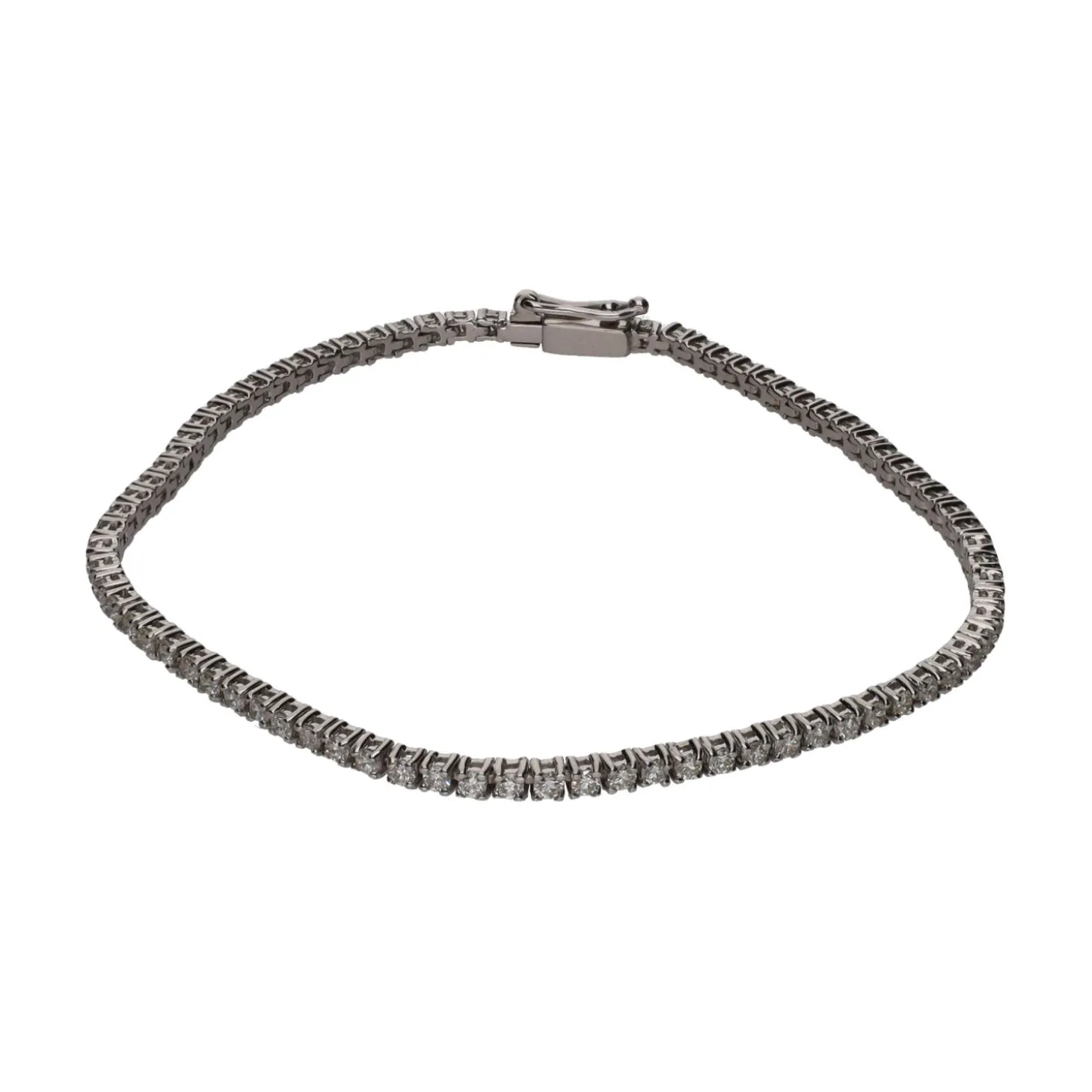 PULSERAS Pulsera riviere en oro blanco con brillantes.