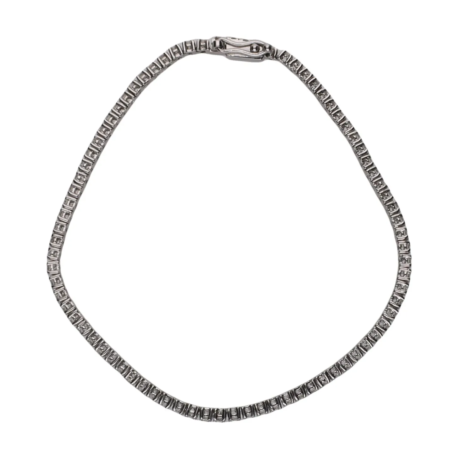 PULSERAS Pulsera riviere en oro blanco con brillantes.
