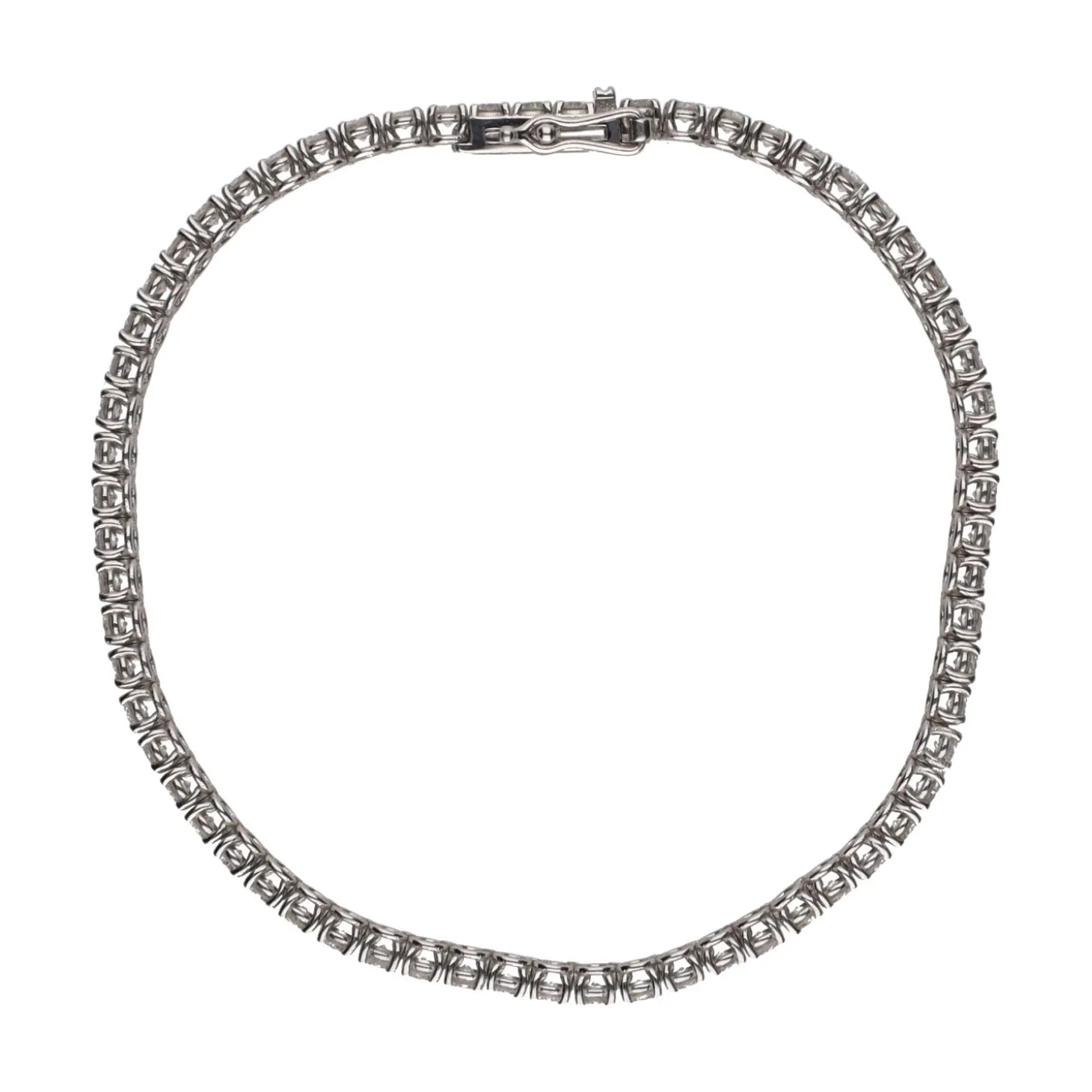 PULSERAS Pulsera riviere en oro blanco con brillantes.