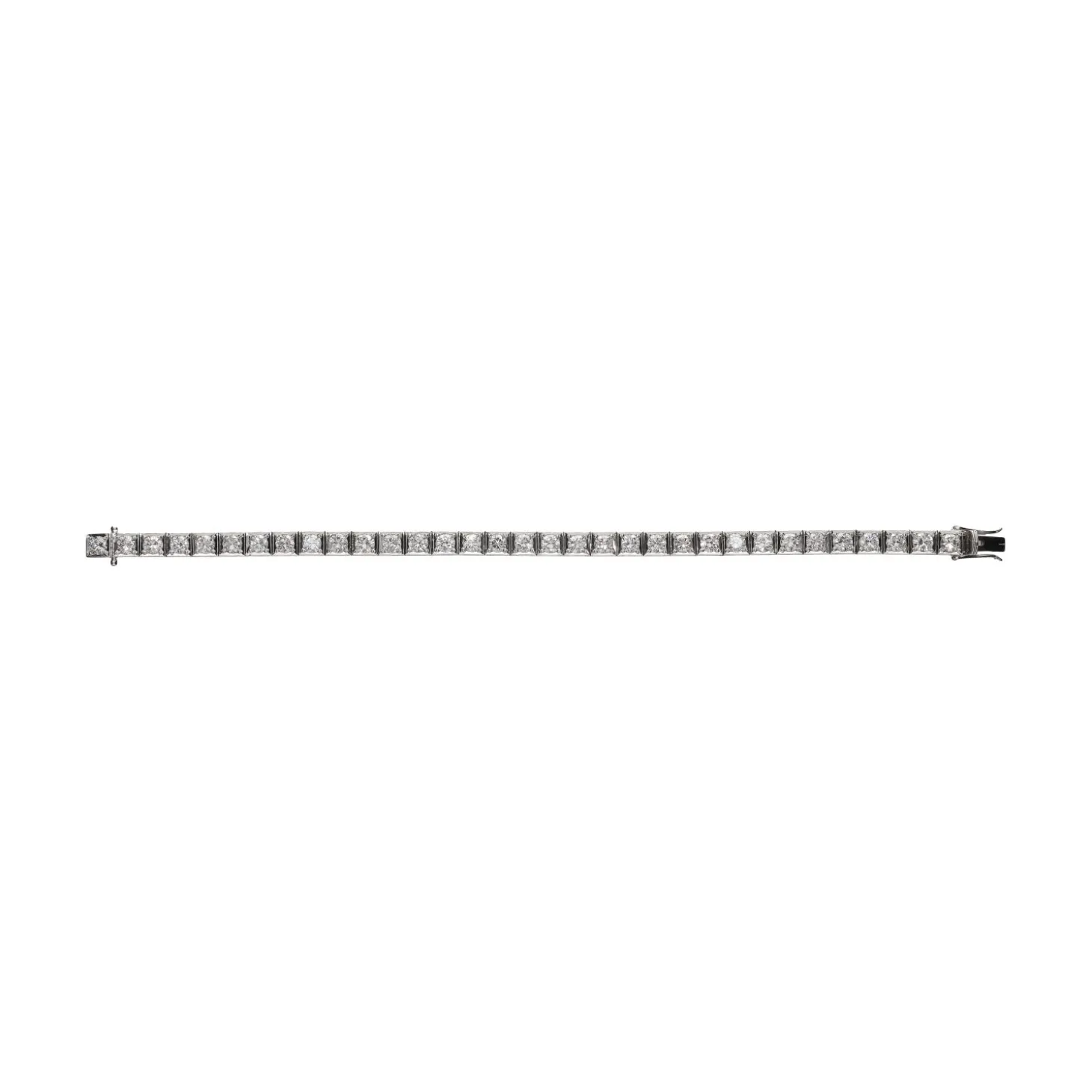 PULSERAS Pulsera riviere en oro blanco con brillantes.