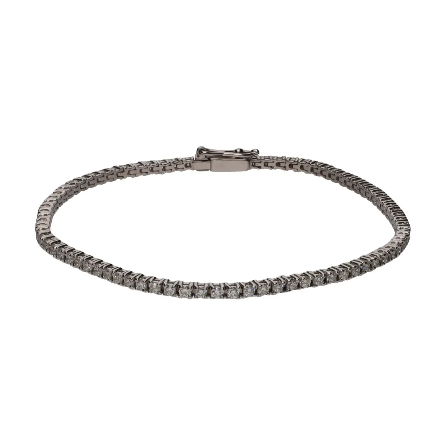 PULSERAS Pulsera riviere en oro blanco con brillantes.