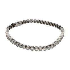PULSERAS Pulsera riviere en oro blanco con brillantes.