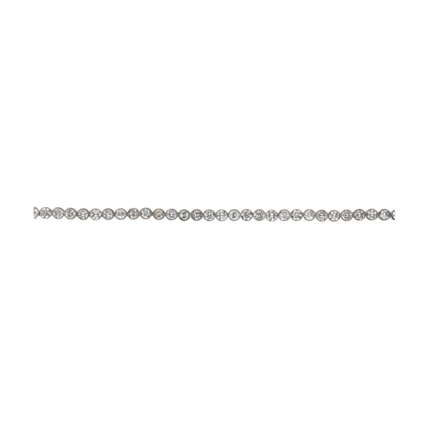 PULSERAS Pulsera riviere en oro blanco con brillantes.