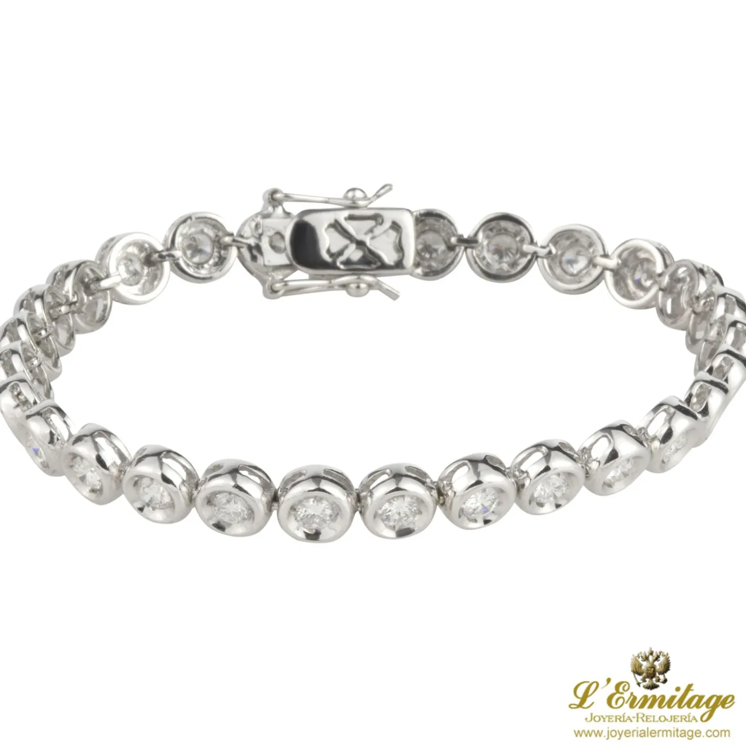 PULSERAS Pulsera riviere oro blanco chatones.
