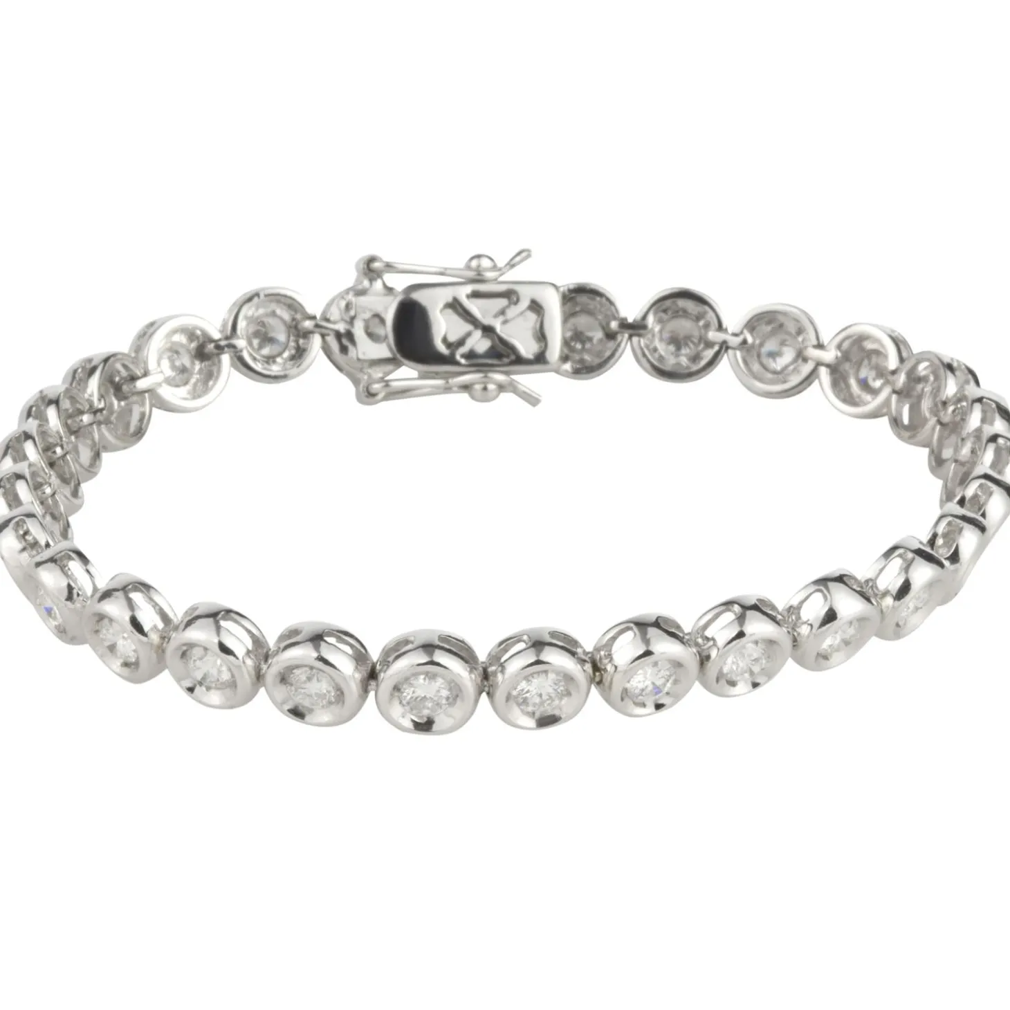 PULSERAS Pulsera riviere oro blanco chatones.