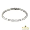 PULSERAS Pulsera riviere oro blanco y diamantes talla esmeralda.