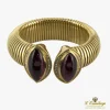 PULSERAS Pulsera tubogas semirrígida oro amarillo y rubelitas
