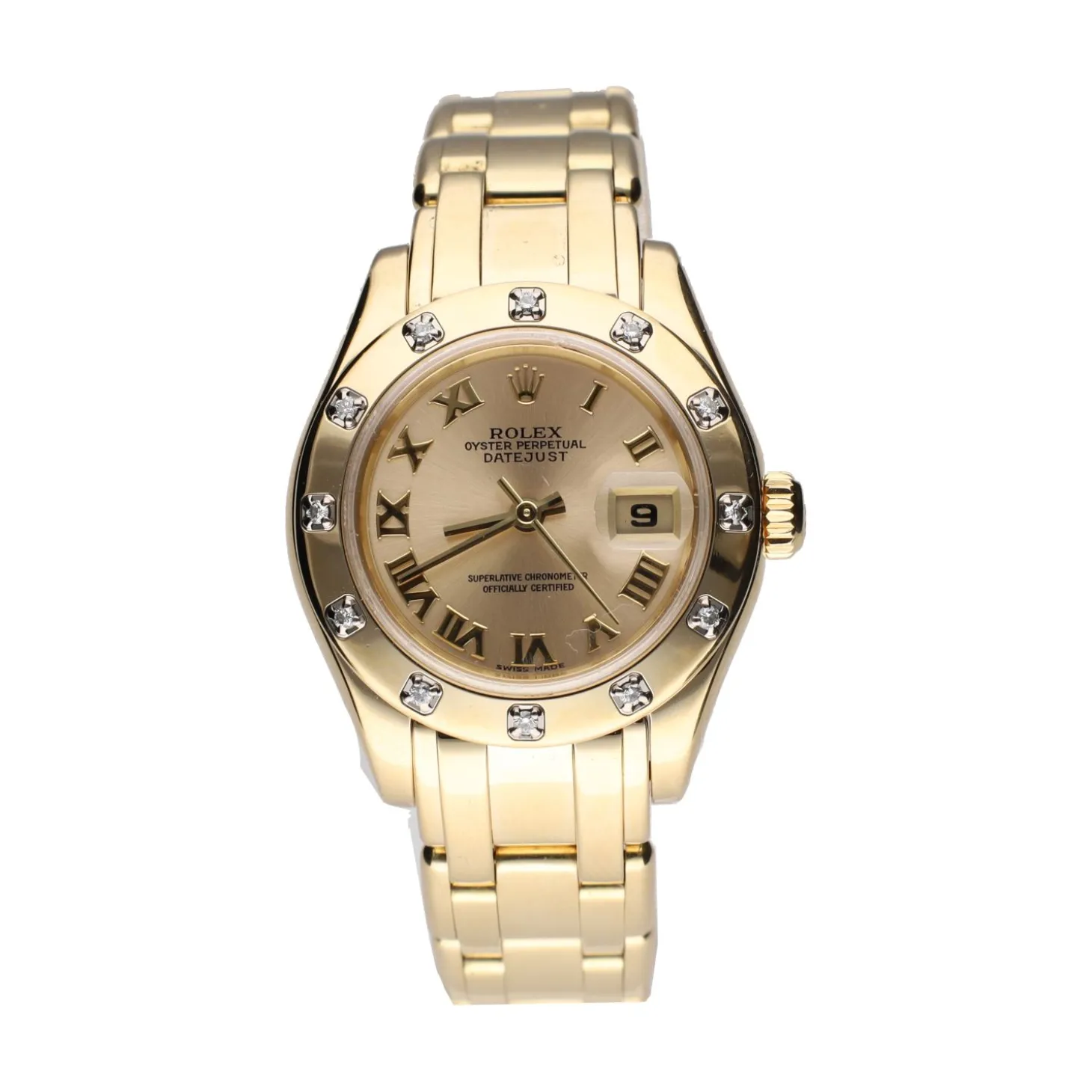 ROLEX Datejust pearlmaster oro amarillo brillantes.