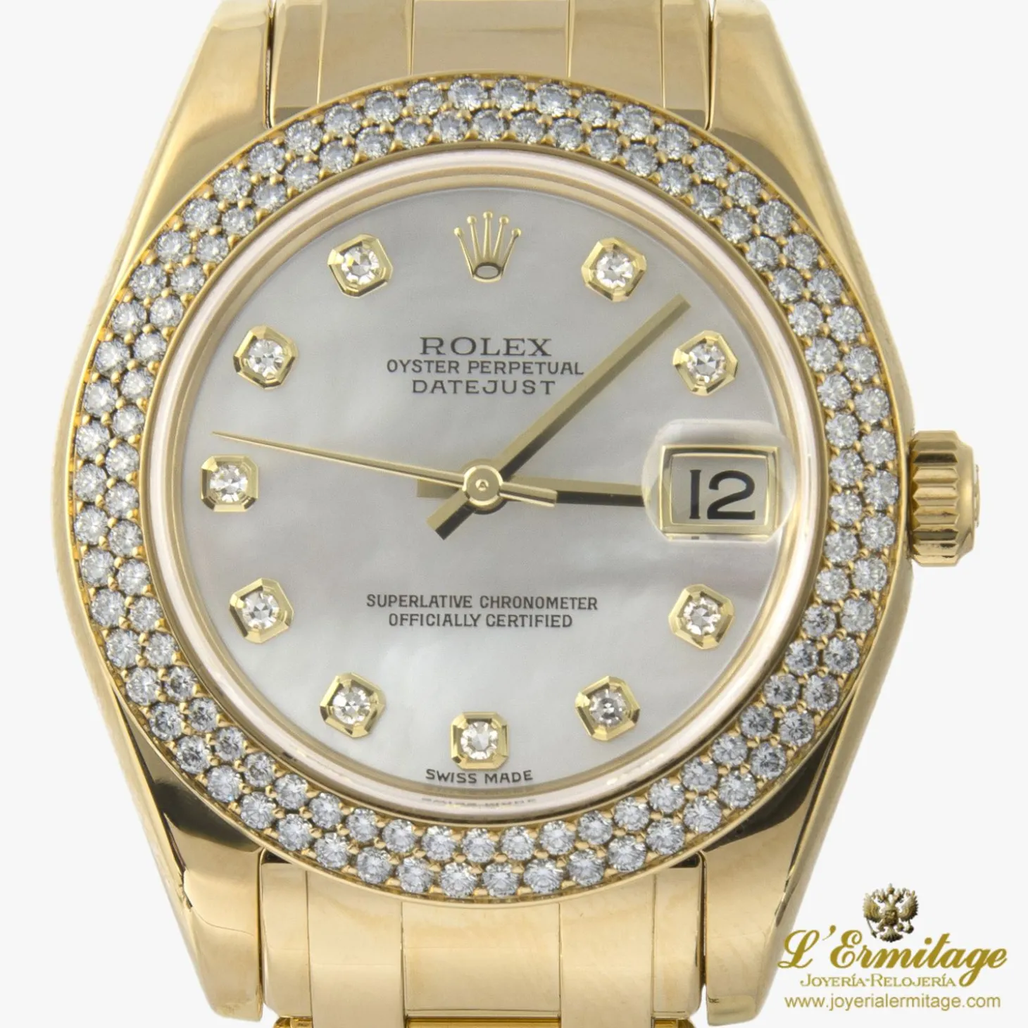 ROLEX Datejust pearlmaster oro amarillo y diamantes cadete 34mm