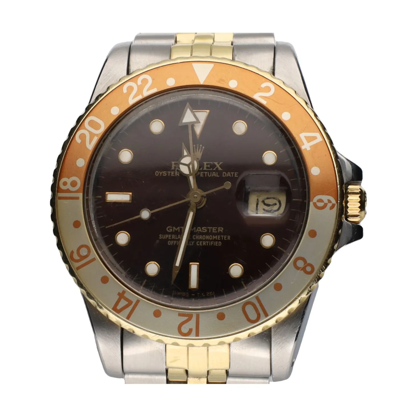 ROLEX Gmt-master acero y oro marrón jubille.