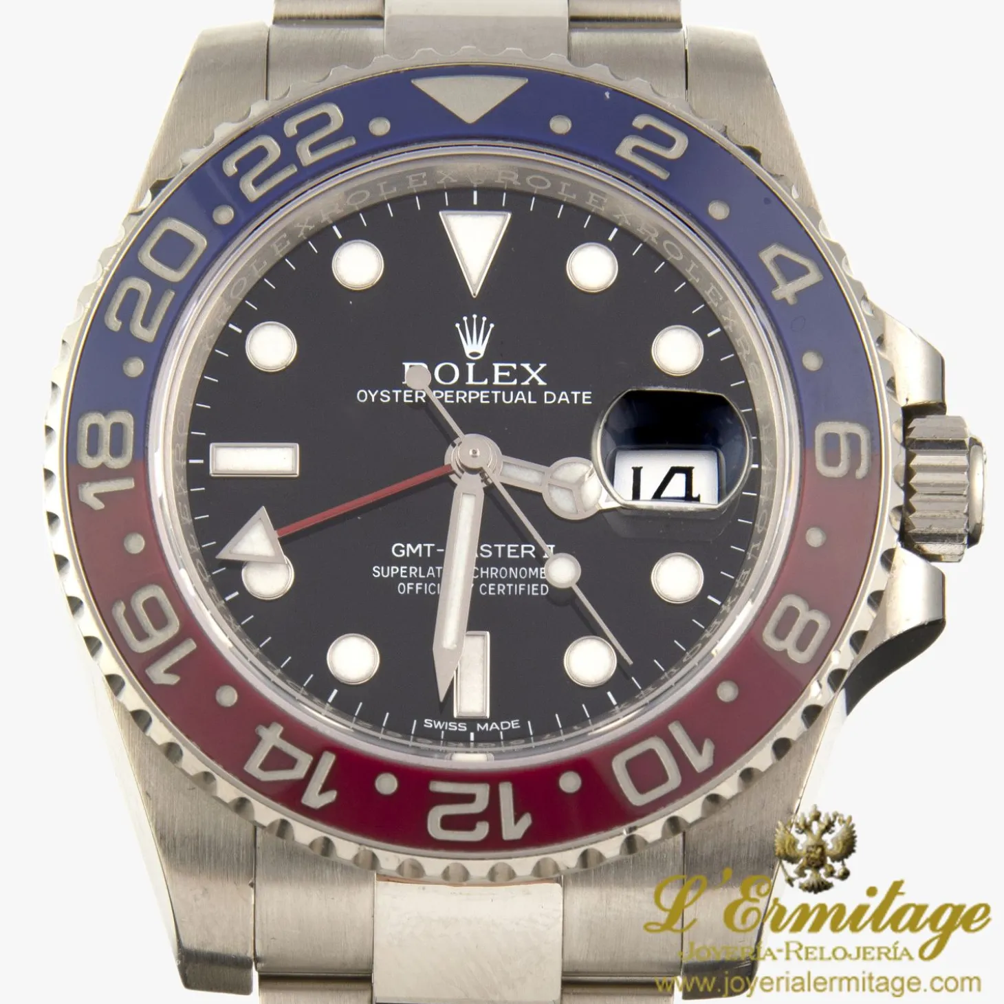 ROLEX Gmt - master ii oro blanco cerámico 40mm