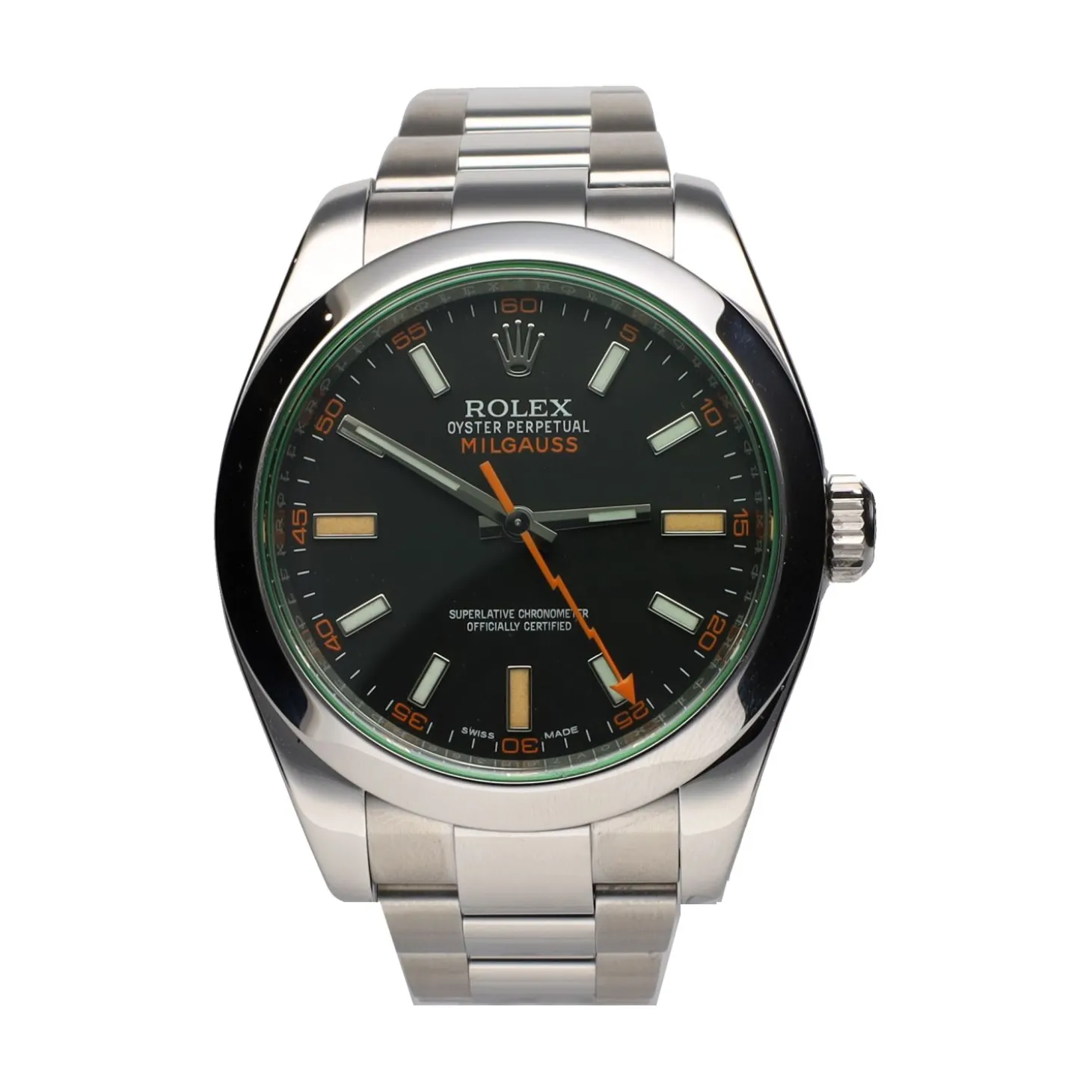 ROLEX Milgauss acero cristal verde 40mm.