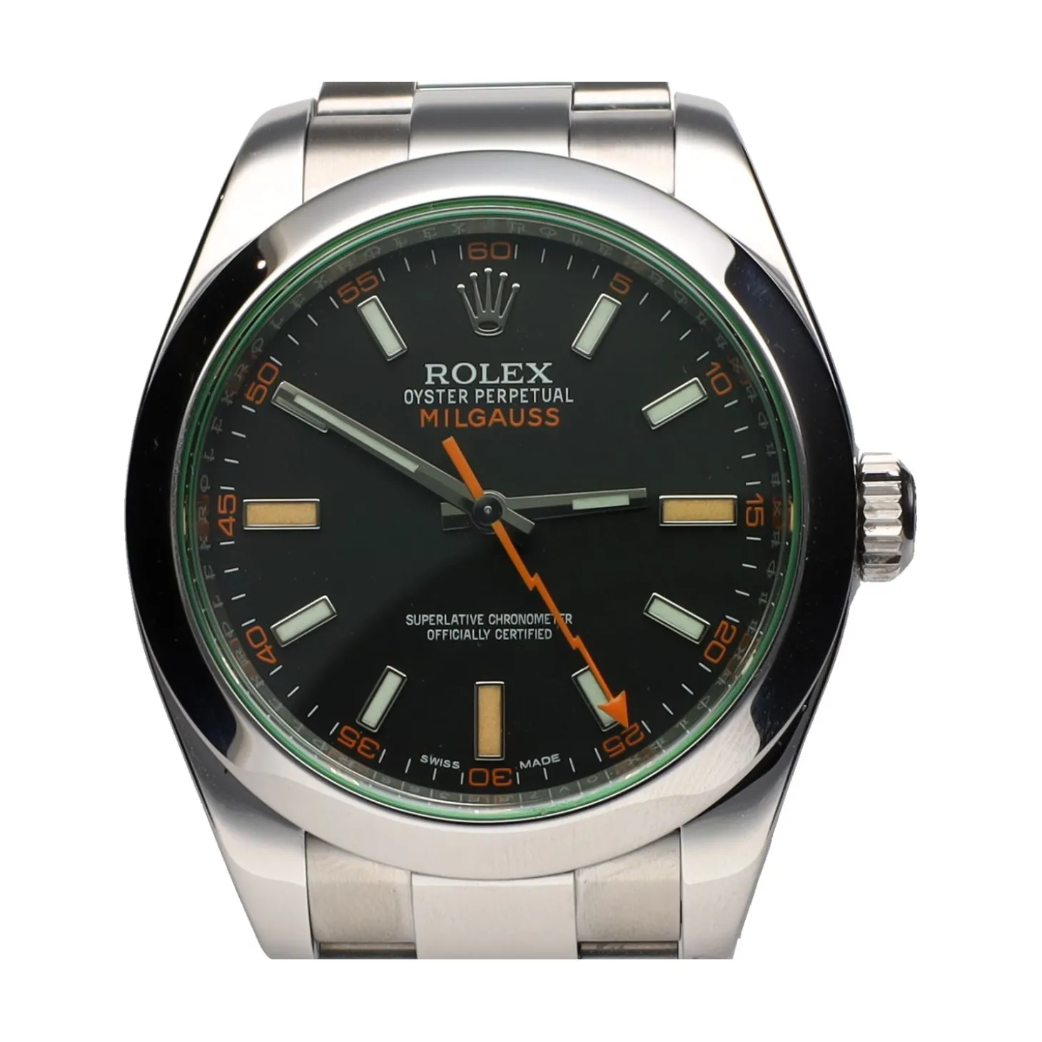 ROLEX Milgauss acero cristal verde 40mm.