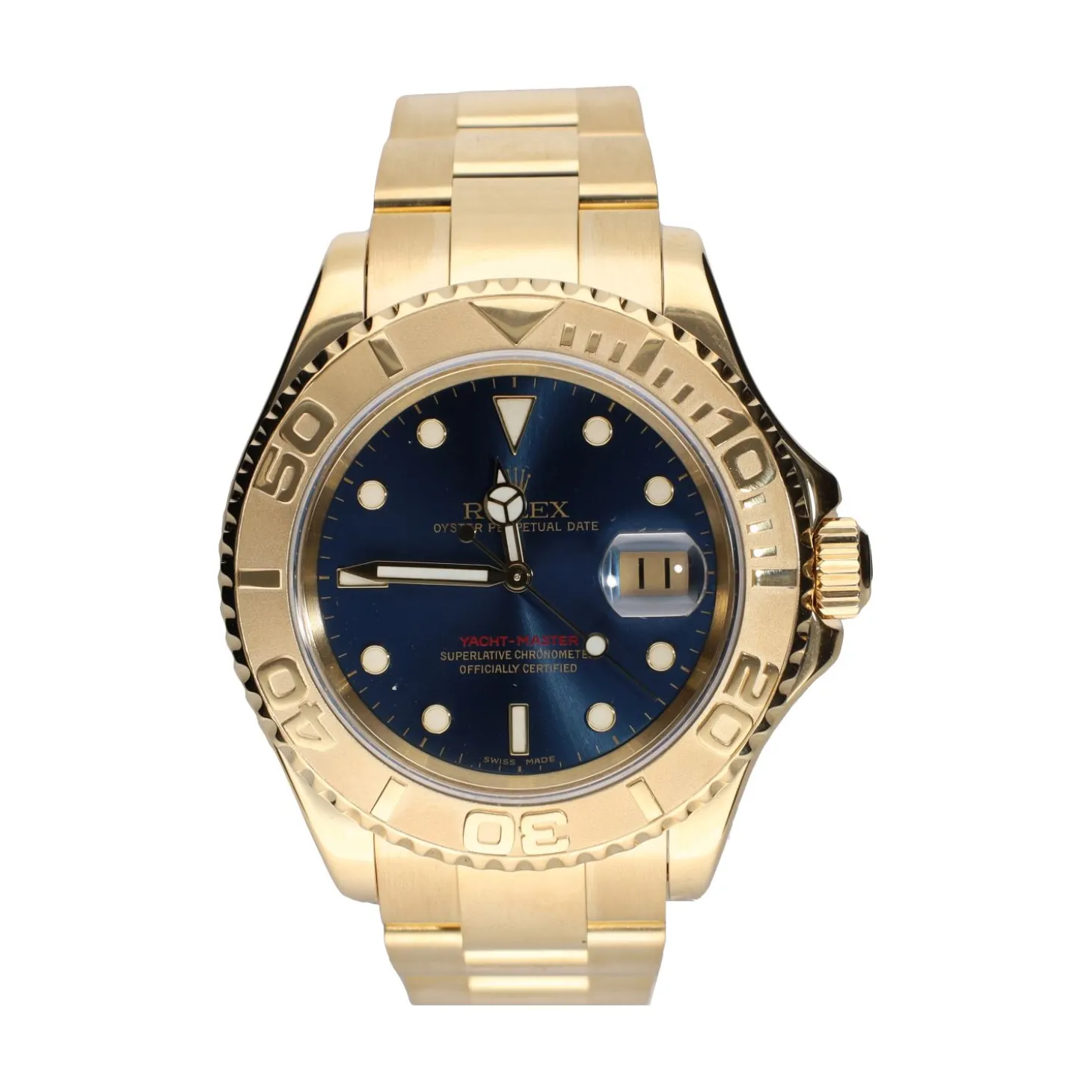 ROLEX Yacht-master oro amarillo 40mm esfera azul.