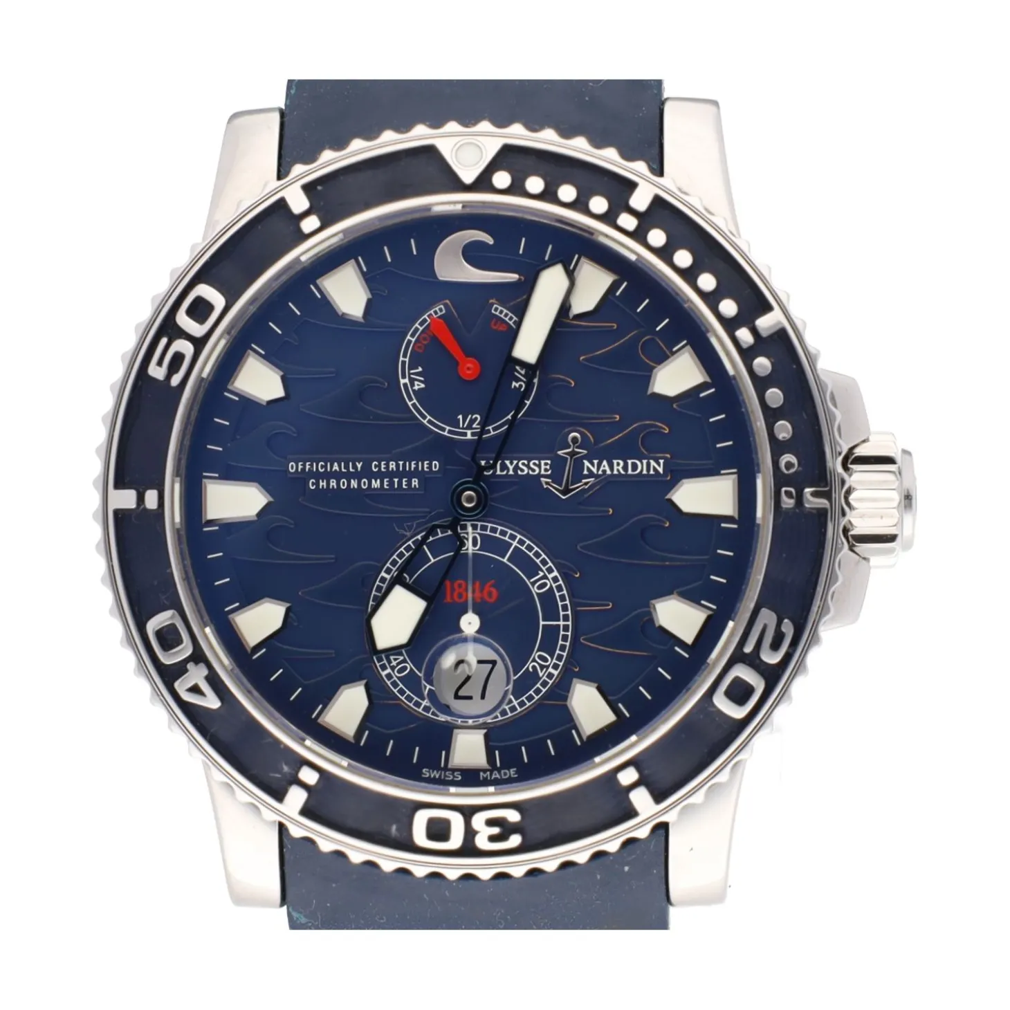 ULYSSE NARDIN Maxi marine blue surf diver acero 43mm.